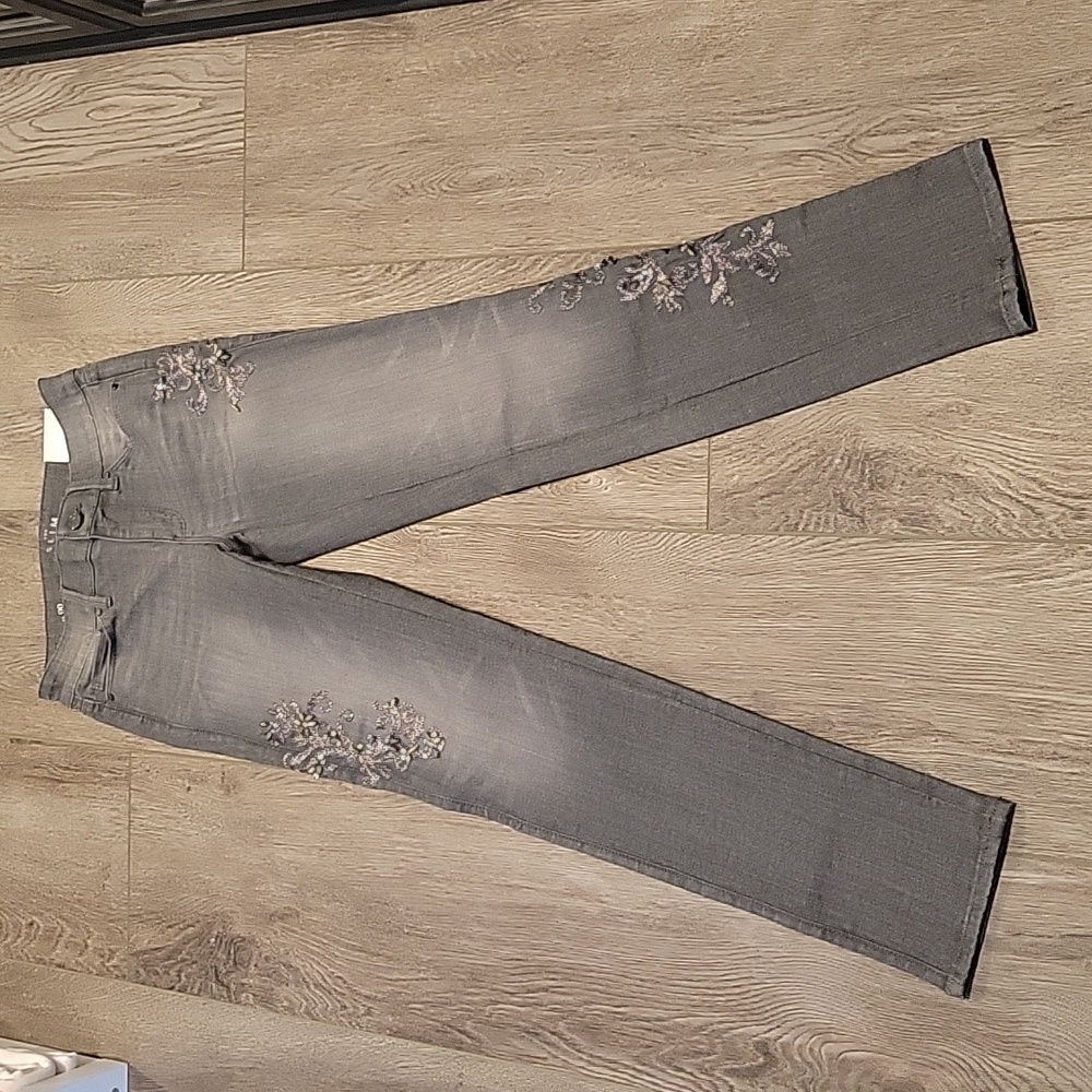 Brand new white house black market jeans gray with beading - Picture 3 of 3
